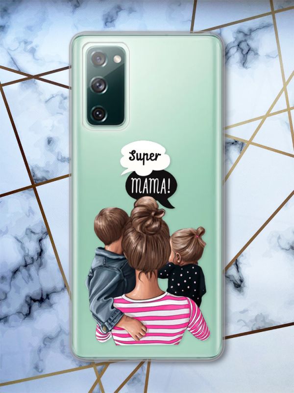 Прозорий чохол на Samsung Galaxy S20 FE Супер Мама принт 29