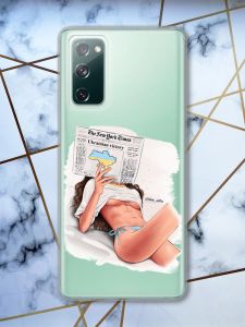 Прозорий чохол на Samsung Galaxy S20 FE Дівчина з газетою принт 31