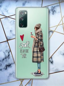 Прозорий чохол на Samsung Galaxy S20 FE Дівчина з кавою принт 59