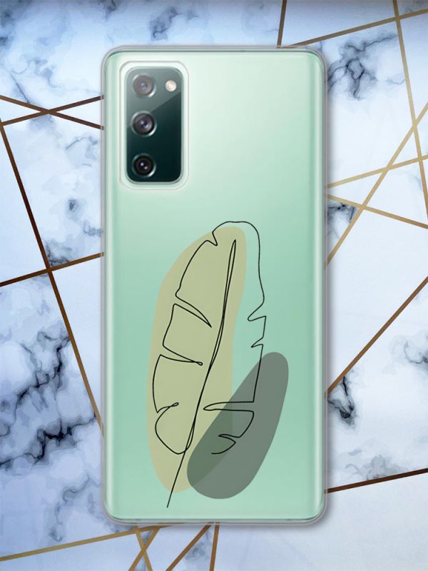 Прозорий чохол на Samsung Galaxy S20 FE Листочок принт 65