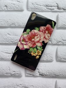Силіконовий чохол з малюнком для Huawei P7 Роза на чорному