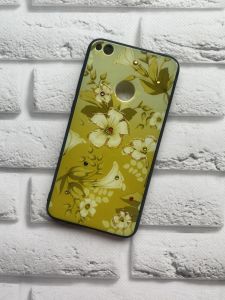 Силіконовий чохол з блискітками для Huawei P8 Lite 2017 / P9 Lite 2017 Квіти жовті