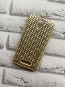 Силіконовий чохол з тисненням для Lenovo A1000 Золотий