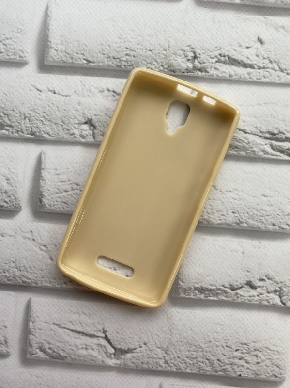 Силіконовий чохол з тисненням для Lenovo A1000 Золотий