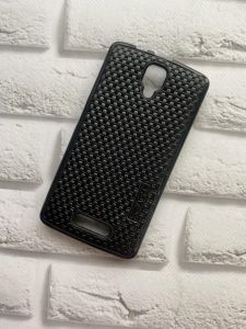 Силіконовий чохол з тисненням для Lenovo A1000 Чорний