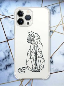 Прозорий чохол із потовщеними кутами на iPhone 14 Pro Котик принт 124