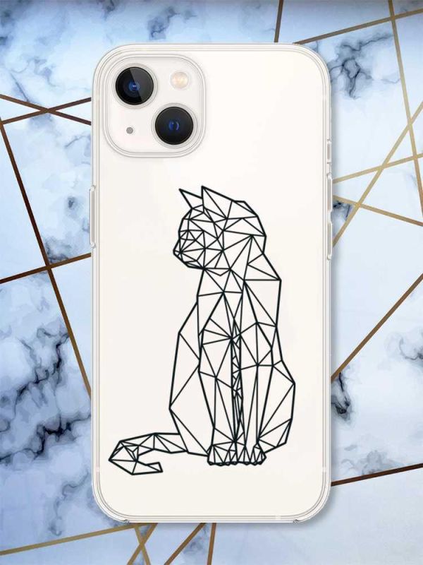Прозорий чохол із захистом камери на iPhone 14 Plus Котик принт 124