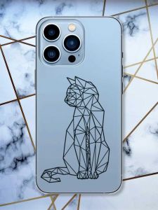 Прозорий чохол на Apple iPhone 13 Pro Max Котик принт 124