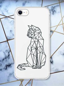 Прозорий чохол для iPhone 7, 8 Котик принт 124