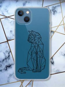 Прозорий чохол на Apple iPhone 13 Котик принт 124