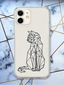 Прозорий чохол на iPhone 12 mini Котик принт 124