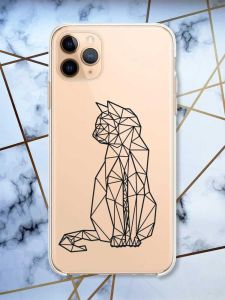 Прозорий чохол на Apple iPhone 11 Pro Max (6,5) Котик принт 124