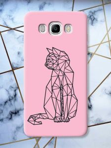 Матовий рожевий чохол на Samsung Galaxy J7(2016) J710 Котик принт 124