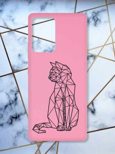 Матовий рожевий чохол на Samsung Galaxy A52 Котик принт 124