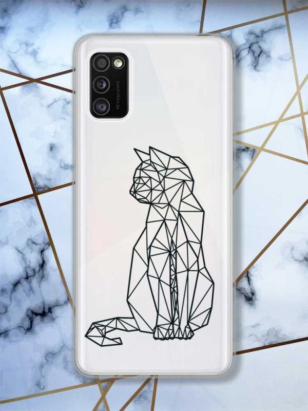 Прозорий чохол на Samsung Galaxy A41 Котик принт 124