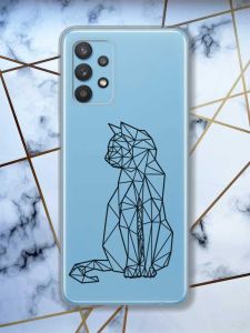 Прозорий чохол на Samsung Galaxy A32  Котик принт 124
