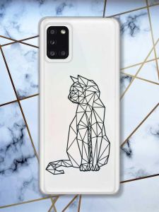 Прозорий чохол на Samsung A31 Котик принт 124
