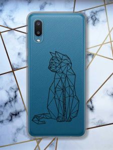 Прозорий чохол на Samsung Galaxy A02 / A022 (2021)  Котик принт 124