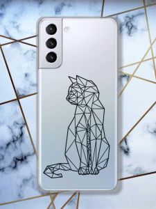 Прозорий чохол для Samsung Galaxy S21 (G991)  Котик принт 124