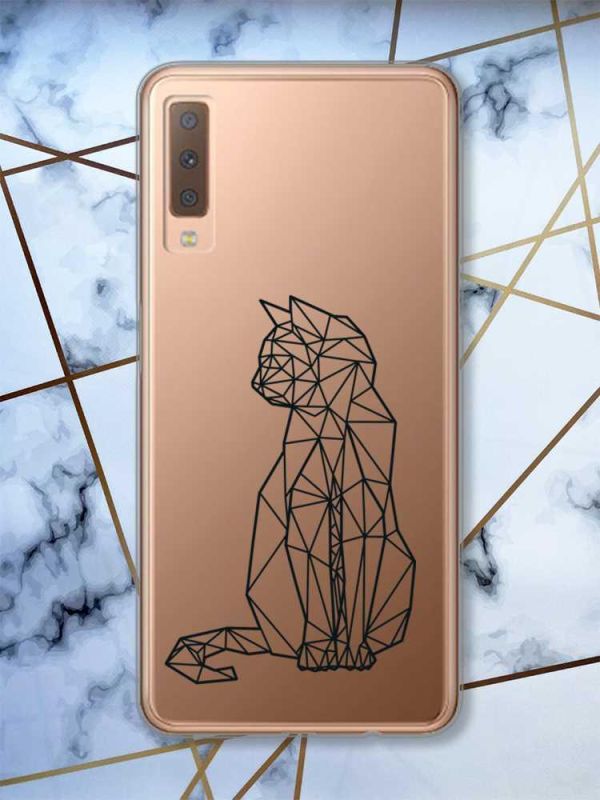 Прозорий чохол на Samsung Galaxy A7(2018) A750 Котик принт 124