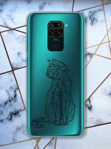 Прозорий чохол на Xiaomi Redmi Note 9 Котик принт 124