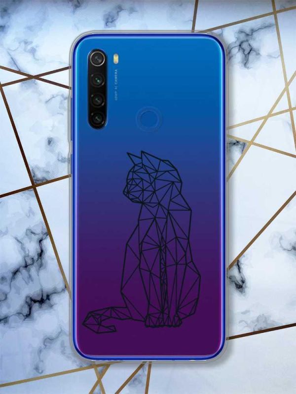 Прозорий чохол на Xiaomi Redmi Note 8T  Котик принт 124