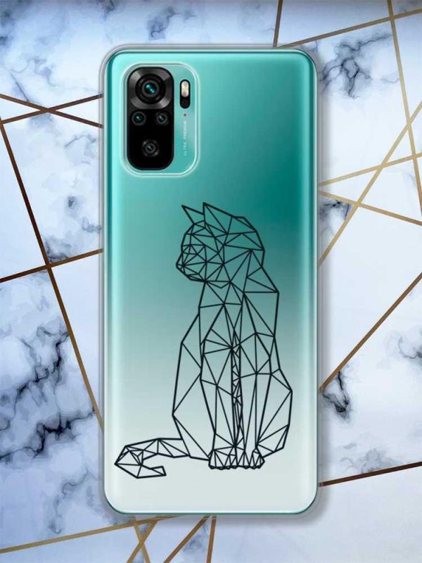 Прозорий чохол на Xiaomi Redmi Note 10 / Note 10s  Котик принт 124