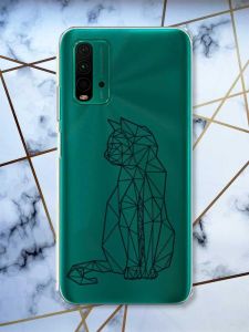 Прозорий чохол на Xiaomi Redmi 9T  Котик принт 124