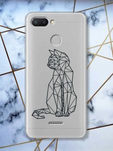 Прозорий чохол на Xiaomi Redmi 6  Котик принт 124