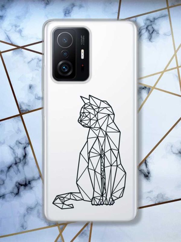 Прозорий чохол на Xiaomi 11T  Котик принт 124