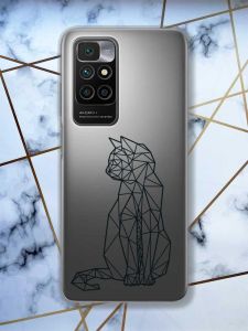 Прозорий чохол для Xiaomi Redmi 10  Котик принт 124