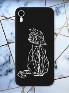 Матовий чорний чохол на Apple iPhone XR Котик принт 125