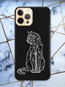 Матовий чорний чохол на Apple iPhone 12 Pro Max Котик принт 125