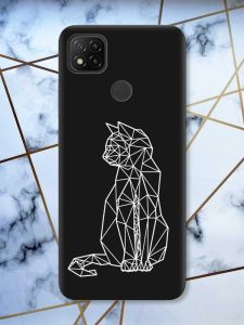 Матовий чорний чохол на Xiaomi Redmi 9C / 10A Котик принт 125