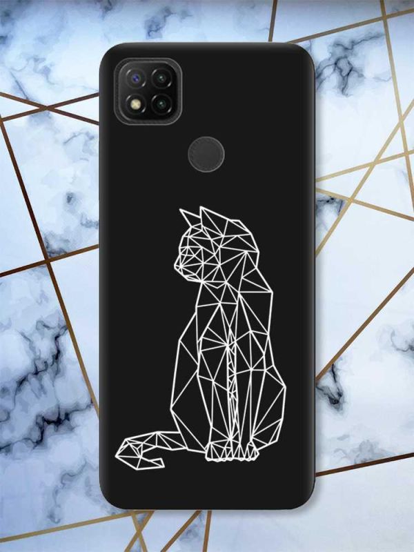 Матовий чорний чохол на Xiaomi Redmi 9C / 10A Котик принт 125