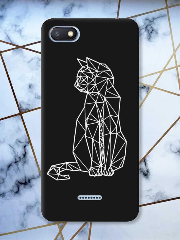 Матовий чорний чохол на Xiaomi Redmi 6A Котик принт 125