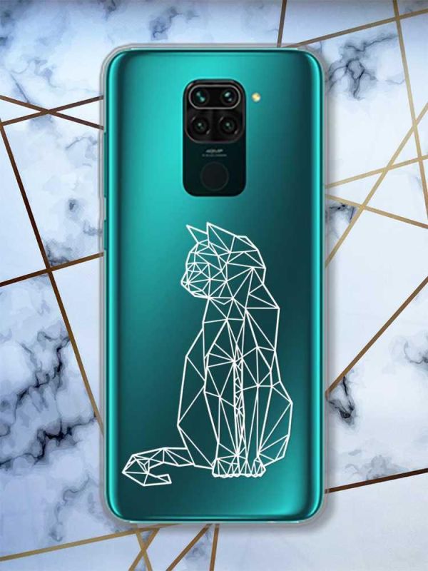 Прозорий чохол на Xiaomi Redmi Note 9 Котик принт 125