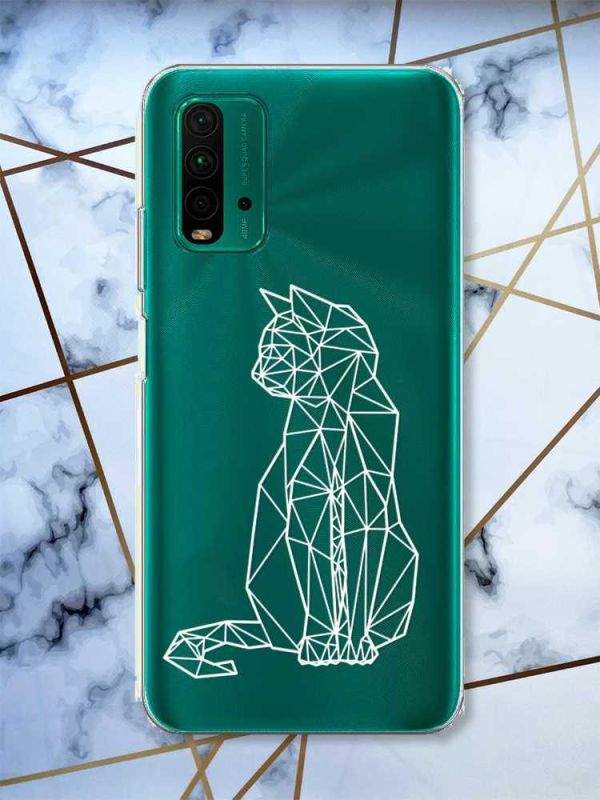 Прозорий чохол на Xiaomi Redmi 9T  Котик принт 125