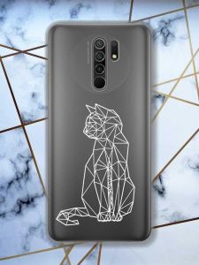 Прозорий чохол на Xiaomi Redmi 9 Котик принт 125