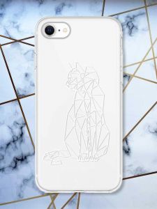 Прозорий чохол для iPhone 7, 8 Котик принт 125