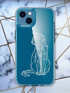 Прозорий чохол для iPhone 13 mini Котик принт 125