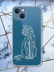 Прозорий чохол на Apple iPhone 13 Котик принт 125
