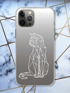 Прозорий чохол на iPhone 12 Pro Max Котик принт 125