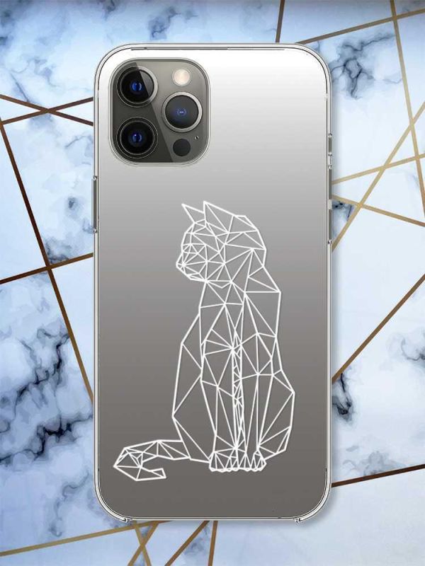 Прозорий чохол на iPhone 12 Pro Max Котик принт 125