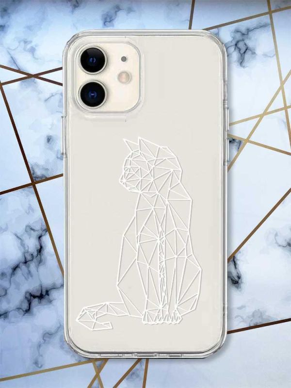 Прозорий чохол на iPhone 12 mini Котик принт 125