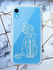 Прозорий чохол на iPhone XR Котик принт 125
