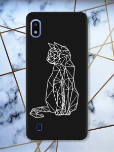 Матовий чорний чохол на Samsung Galaxy А10 (2019) А105 Котик принт 125