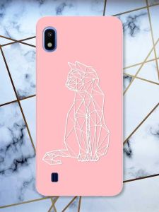 Матовий рожевий чохол на Samsung Galaxy А10 (2019) А105 Котик принт 125