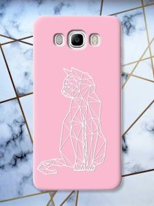Матовий рожевий чохол на Samsung Galaxy J7(2016) J710 Котик принт 125