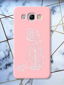 Матовий рожевий чохол на Samsung Galaxy J5(2016) J510 Котик принт 125